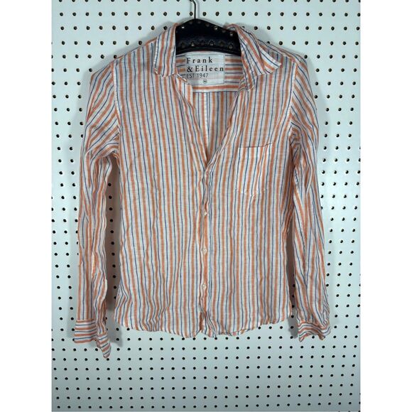 FRANK & EILEEN Casual Linen Relaxed button up Shirt  size XS oversized - Picture 1 of 5